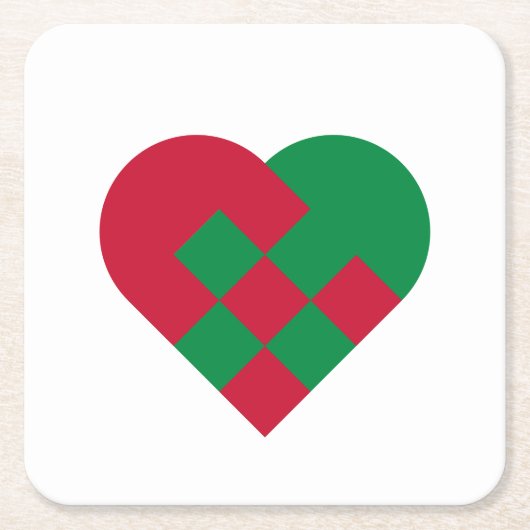 Scandinavian Yule Hear - Christmas Holiday - スクエアペーパーコースター (正面)