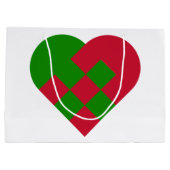 Scandinavian Yule Heart - Nordic Christmas - ラージペーパーバッグ (裏面)