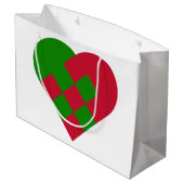 Scandinavian Yule Heart - Nordic Christmas - ラージペーパーバッグ (裏面アングル)