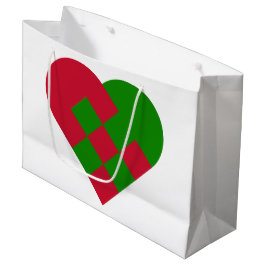 Scandinavian Yule Heart - Nordic Christmas - ラージペーパーバッグ