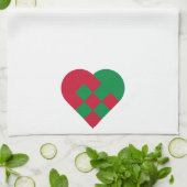 Scandinavian Yule Heart - Nordic Christmas Decor - キッチンタオル (折り畳み)