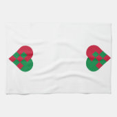 Scandinavian Yule Heart - Nordic Christmas Decor - キッチンタオル (横)