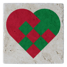 Scandinavian Yule Heart - Nordic Holiday Decor - T トリベット