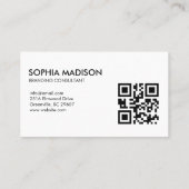 Scannable QR Code Logo Minimalist Business Card 名刺 (裏面)