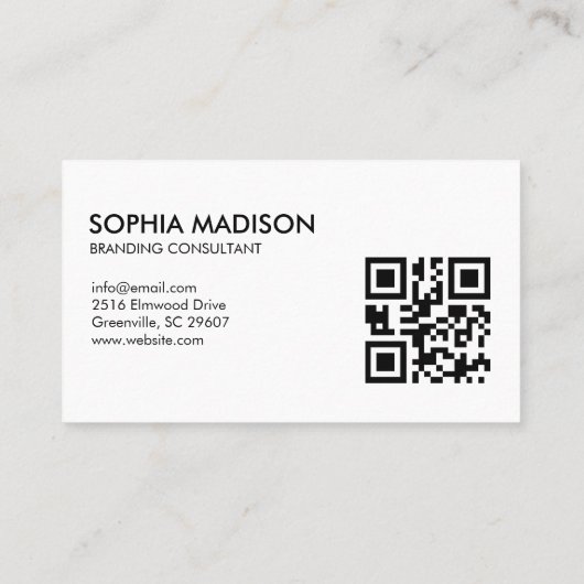 Scannable QR Code Logo Minimalist Business Card 名刺 (裏面)