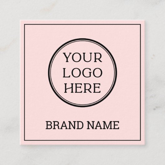 Scannable QR Code Modern Blush Pink Black Digital  スクエア名刺 (正面)