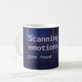 Scanning Emotions None Found Funny AI Glitch Mug コーヒーマグカップ (正面左)