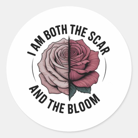 Scar & Bloom – Healing Rose Sticker ラウンドシール (正面)
