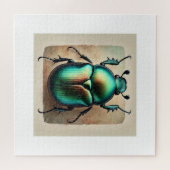 Scarab Beetle in Watercolor 040924IREF239 - Waterc ジグソーパズル (横)