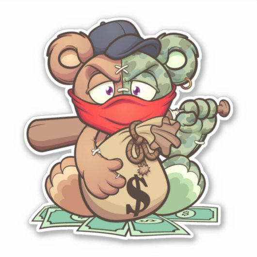 Scare Bear – 泥棒 シール (正面)