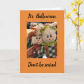 **SCARECROWをフリットさ気にせることで、あなたを奪う**ハロウィーン カード (黄色い花)