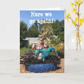 SCARECROW **単に飽きぶら下がったたのまわりに** カード (黄色い花)