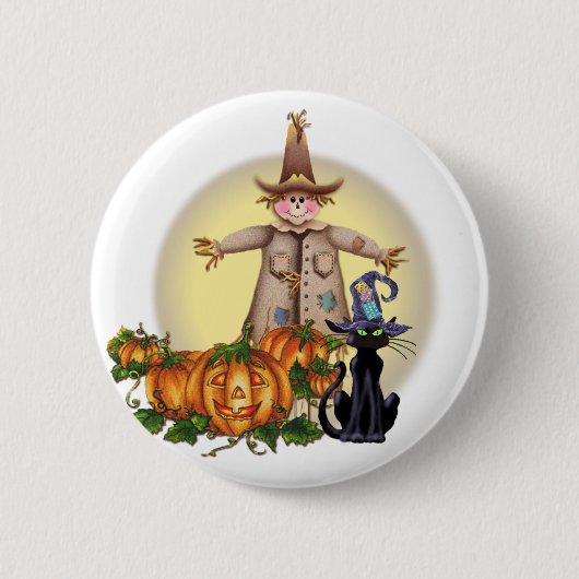 SCARECROW, JACK & CAT by SHARON SHARPE 缶バッジ (正面)