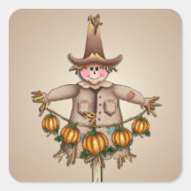 SCARECROW & PUMPKIN GARLAND by SHARON SHARPE