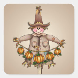 SCARECROW & PUMPKIN GARLAND by SHARON SHARPE スクエアシール
