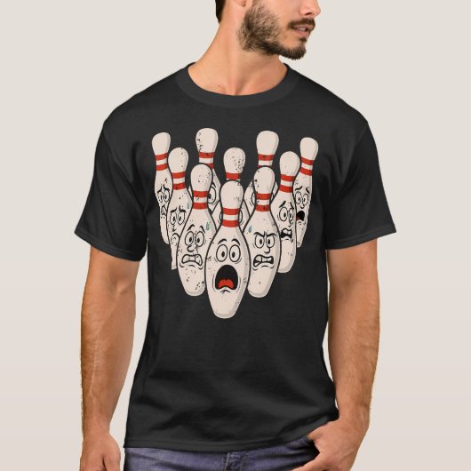 Scared Bowling Pins Tee For Bowler Bowling Joke St Tシャツ (正面)