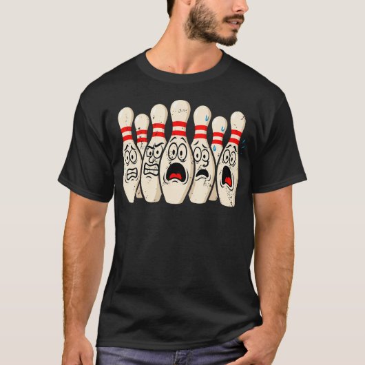 Scared Bowling Pins Tee For Bowler Bowling Joke St Tシャツ (正面)