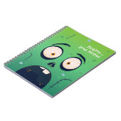 Scared Green Zombie Halloween Spiral Notebook ノートブック (左側)