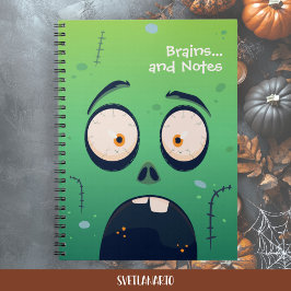 Scared Green Zombie Halloween Spiral Notebook ノートブック