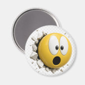 Scaredy 3D Emoji Round Magnet マグネット (正面/裏面)