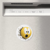 Scaredy 3D Emoji Round Magnet マグネット (インサイチュ (食洗機))