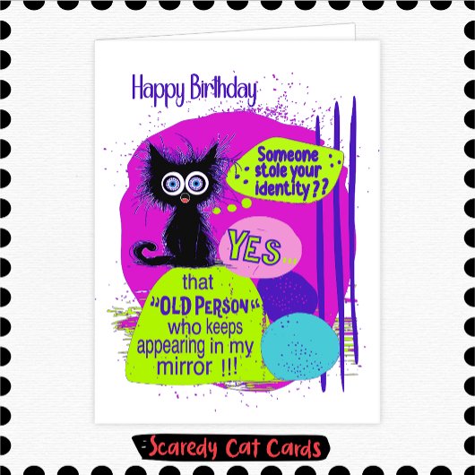 Scaredy Cat "身元盗難" 誕生日 カード