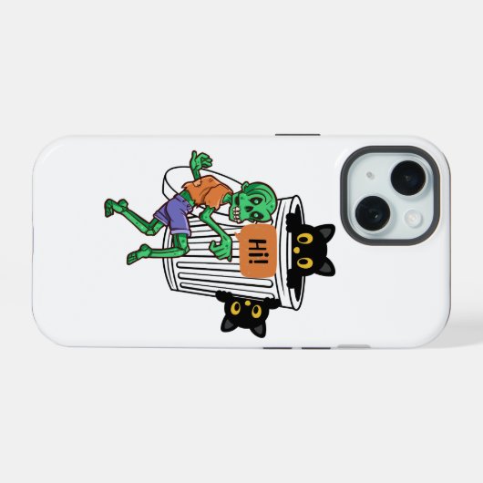 Scaredy Cat Halloween iPhone 15ケース (裏面横)