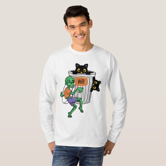 Scaredy Cat Halloween Tシャツ (正面フル)