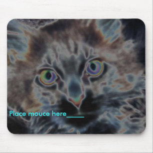 scarey猫、場所のmouceのhere___ マウスパッド