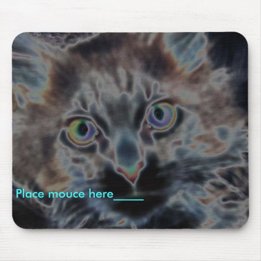 scarey猫、場所のmouceのhere___ マウスパッド (正面)