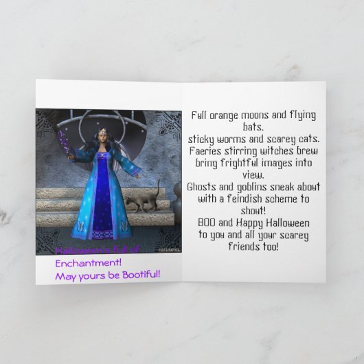 Scarey Faeryハロウィン カード (内部)