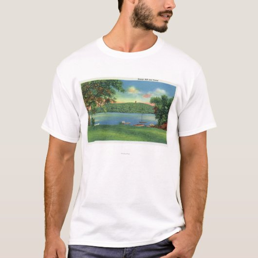 Scargo丘およびタワーの眺め Tシャツ (正面)