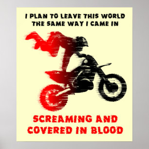 Scaring Blood Dirt Bikeモトクロスプリントポスター ポスター