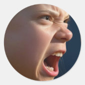 Scaring Girl小さな丸いステッカー ラウンドシール (正面)