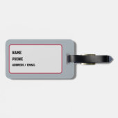 Scarlet and Gray School Pride Color Style Monogram ラゲッジタグ (裏面横)