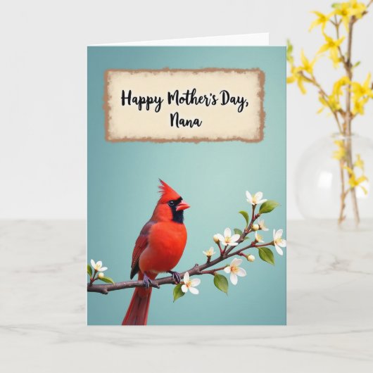 Scarlet Bird Spring Card カード (黄色い花)