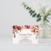 Scarlet Floral Quinceañera Reception Details エンクロージャーカード (スタンド正面)