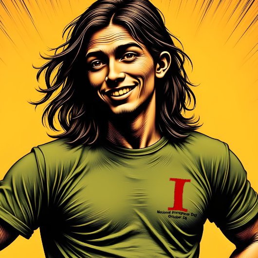 Scarlet Letter National Immigrants Day T-Shirt Tシャツ