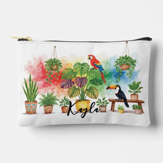 Scarlet Macaw and Toucan House Sitting アクセサリーポーチ (正面)