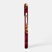 Scarlet Opulence Luxury Red & Gold Bold Glam iPhone 16ケース (左側面)