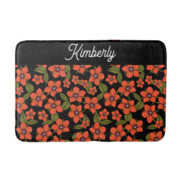 Scarlet Pimpernel Watercolor Monogram バスマット