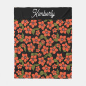 Scarlet Pimpernel Watercolor Name フリースブランケット (正面)