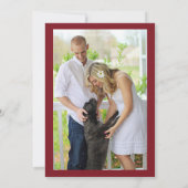 Scarlet Red Pointsettia花模様日付の保存 セーブザデート (裏面)