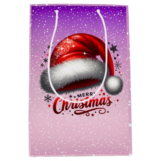 Scarlet Santa Hat Glow  ミディアムペーパーバッグ (正面)