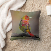 Scarlet Tanager Molting - オリジナル写真 クッション (ブランケット)