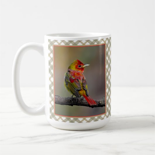 Scarlet Tanager Molting - オリジナル写真 コーヒーマグカップ (左)