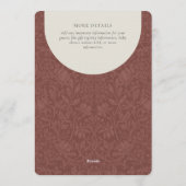 Scarlet Traditional Floral Arts and Crafts Shower 招待状 (裏面)