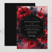 Scarlet Twilight Flora Wedding 招待状 (正面/裏面)