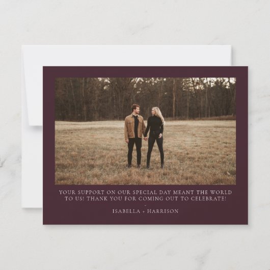 SCARLETTボホバーガンディーウォーターのカラーサンキューカード 招待状 (裏面)