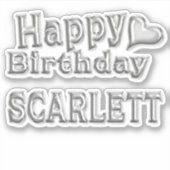 Scarlett Happy Birthday silver Aufkleber Sticker シール (正面)